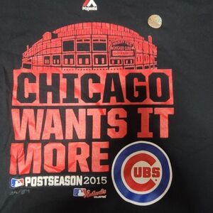 Majestic Black Chicago Cubs 2015 Postseason Tee
